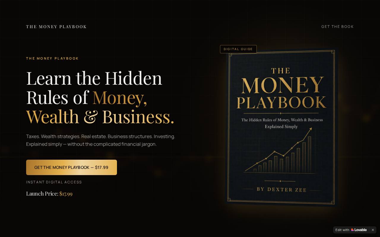 Money Playbook website preview
